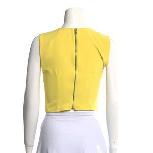 Alice + Olivia Crew Neck Sleeveless Crop Top with Back Zipper